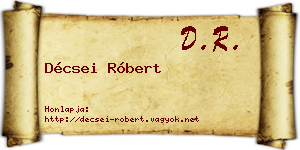 Décsei Róbert névjegykártya