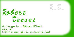 robert decsei business card